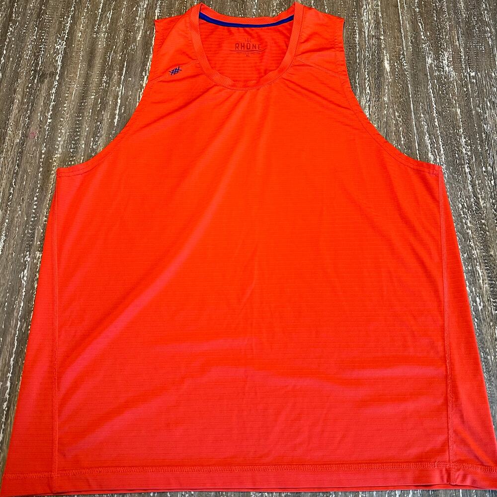 RHONE Performance Lightweight Workout Activewear Tank Top Orange Men’s Size XL